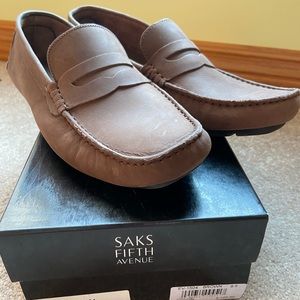 Saks Fifth Avenue Brown Leather Driving Shoes